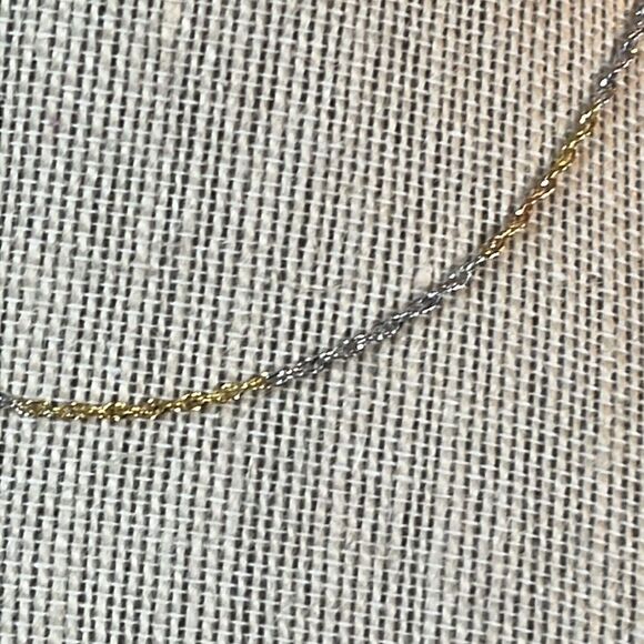 16” Tri Color Gold over 925 Italian Sterling Silver Singapore Necklace - Picture 3 of 9